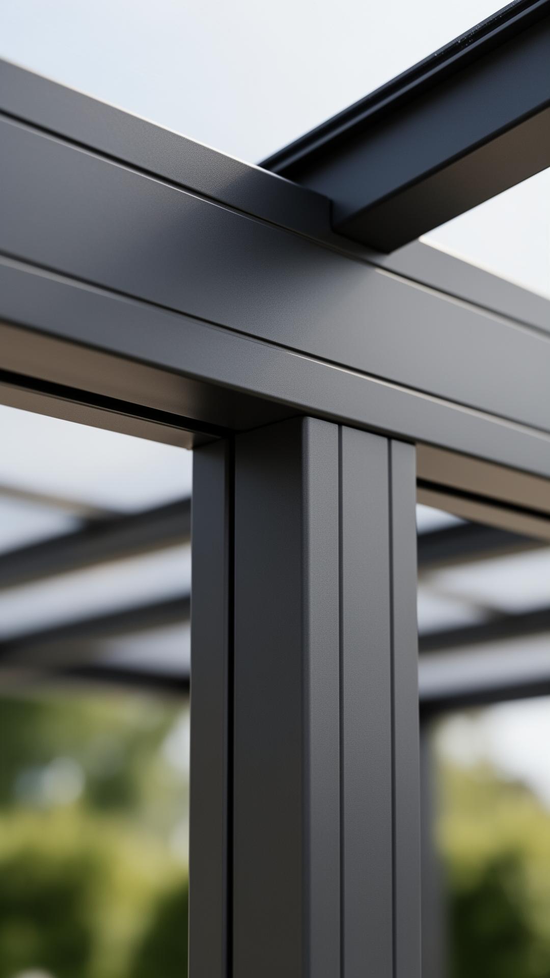 Detail van hoogwaardige aluminium carport profielen