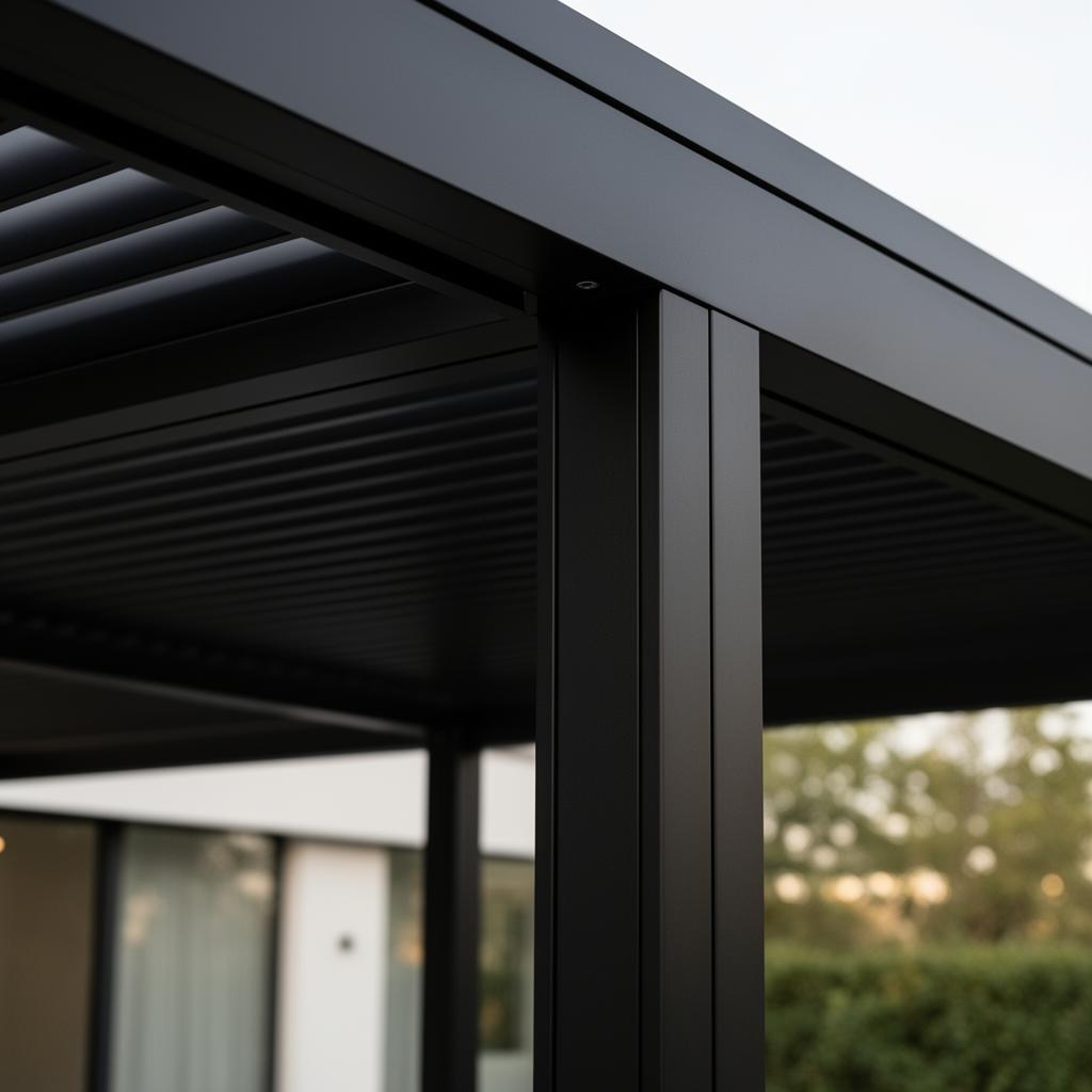 Detail einer Aluminium-Pergola
